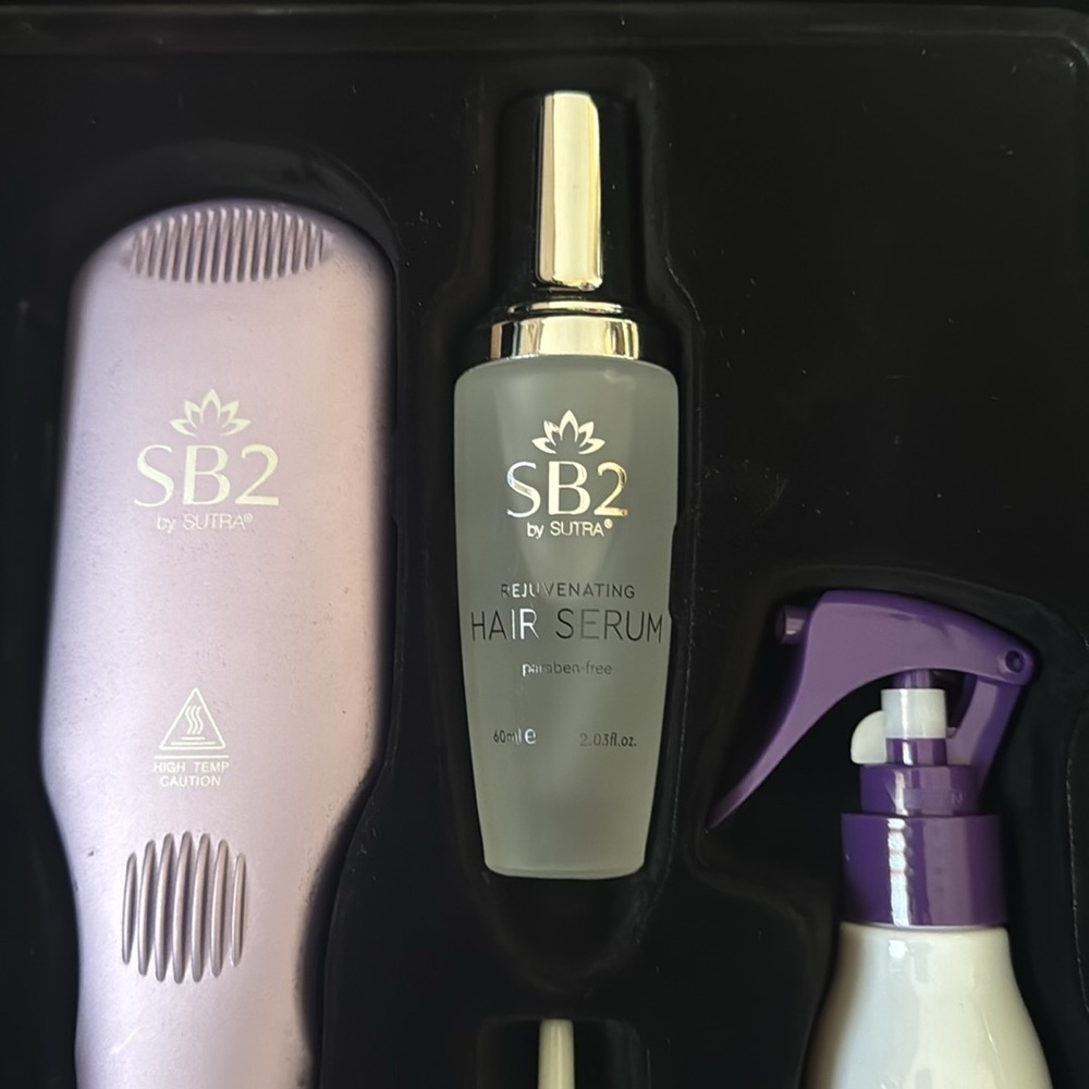 Sutra Beauty 5-Pc. Hair Styling Gift Set; Flat Iron, Heat Brush, Protectant NEW - Picture 5 of 11